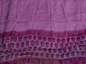 Pink Applique Work Block Butti Print Unstitched Salwar Suit Material