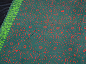 Dark Green Pan Block Butta Print Chanderi Unstitched Suit Set Material