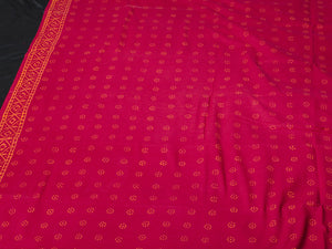 Red Napthol Block Butti Print Chanderi Unstitched Salwar Kurta Set Material