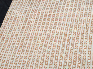 Beige & Brown Bagru Block Butti Print Chanderi Salwar Kurta Set Material
