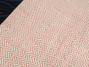 Beige & Orange Sanganeri Block Butti Print Chanderi Salwar Kurta Set Material