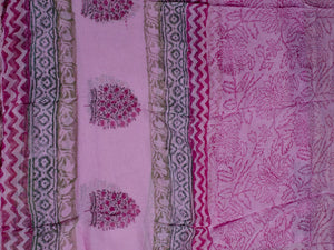Pink Applique Work Block Butta Salwar Suit Material
