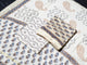 Beige & Blue Pasely Block Butti Print Chanderi Unstitched Dress Material