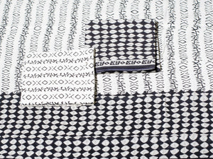 Black Block Printed Cotton Unstitched Dress Material