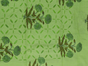 Applique Work Green Block Butta Salwar Suit Material