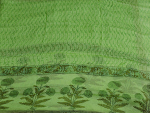 Applique Work Green Block Butta Salwar Suit Material