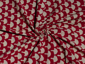 Red & Black Block Print Cotton Salwar Suit Set Material