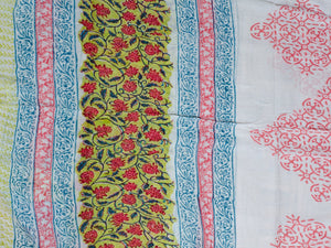 Lime Green Jaal Block Print Cotton Salwar Suit Set Material