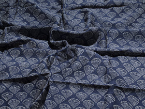 Indigo Block Butti Print Chanderi Suit Material