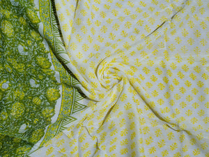 Green Jaal Block Print Cotton Salwar Kurta Set Material