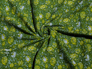 Green Jaal Block Print Cotton Salwar Kurta Set Material