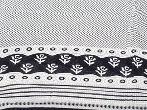 Black Block Butti Print Cotton Salwar Kurta Set Material