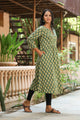 Bottle Green A-line Kurti