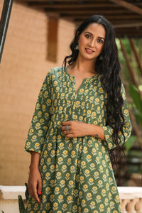 Bottle Green A-line Kurti