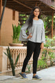 Grey Bell Sleeves Top