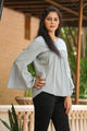 Grey Bell Sleeves Top