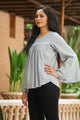 Grey Bell Sleeves Top