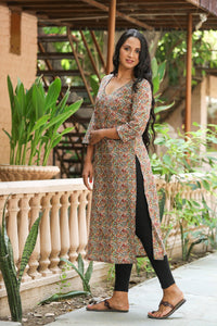 Kalamkari Print Straight Kurti