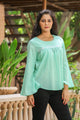 Sea Green Bell Sleeves Top