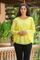 Yellow Bell Sleeves Top