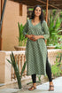 Bottle Green Discharge Print Kurti
