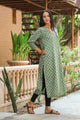 Bottle Green Discharge Print Kurti
