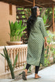 Bottle Green Discharge Print Kurti