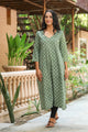 Bottle Green Discharge Print Kurti