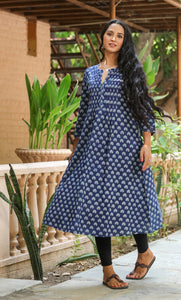 Indigo A-line Kurti