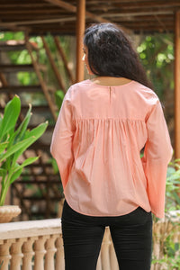 Peach Bell Sleeves Top