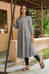 Grey Printed A-line Kurti