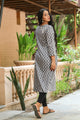 Grey Printed A-line Kurti