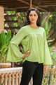 Pista Green Bell Sleeves Top