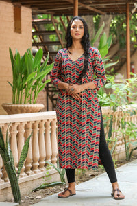 Multi Color Discharge Print Kurti
