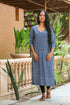 Indigo Checks Print Straight Kurti