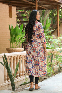 Blue Kalamkari Print A-line Kurti