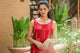 Red Boat Neck Shift Short Dress