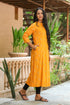 Mustard Solid Printed Kurti