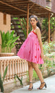 Pink Polka Dot Short Dress