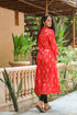 Red Golden Printed Kurti