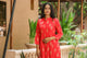 Red Golden Printed Kurti