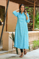 Turquoise Golden Printed Kurti