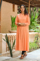 Peach Golden Printed Kurti