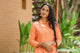 Peach Golden Printed Kurti