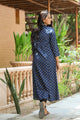 Navy Blue Golden Printed Kurti