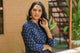 Navy Blue Golden Printed Kurti