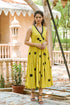 Yellow Polka Dot Anghrakha Dress