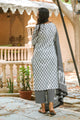 White & Black Sanganeri Block Butti Suit Set