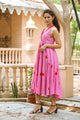 Pink Polka Dot Anghrakha Dress