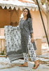 Black & white Sanganeri Print Suit Set